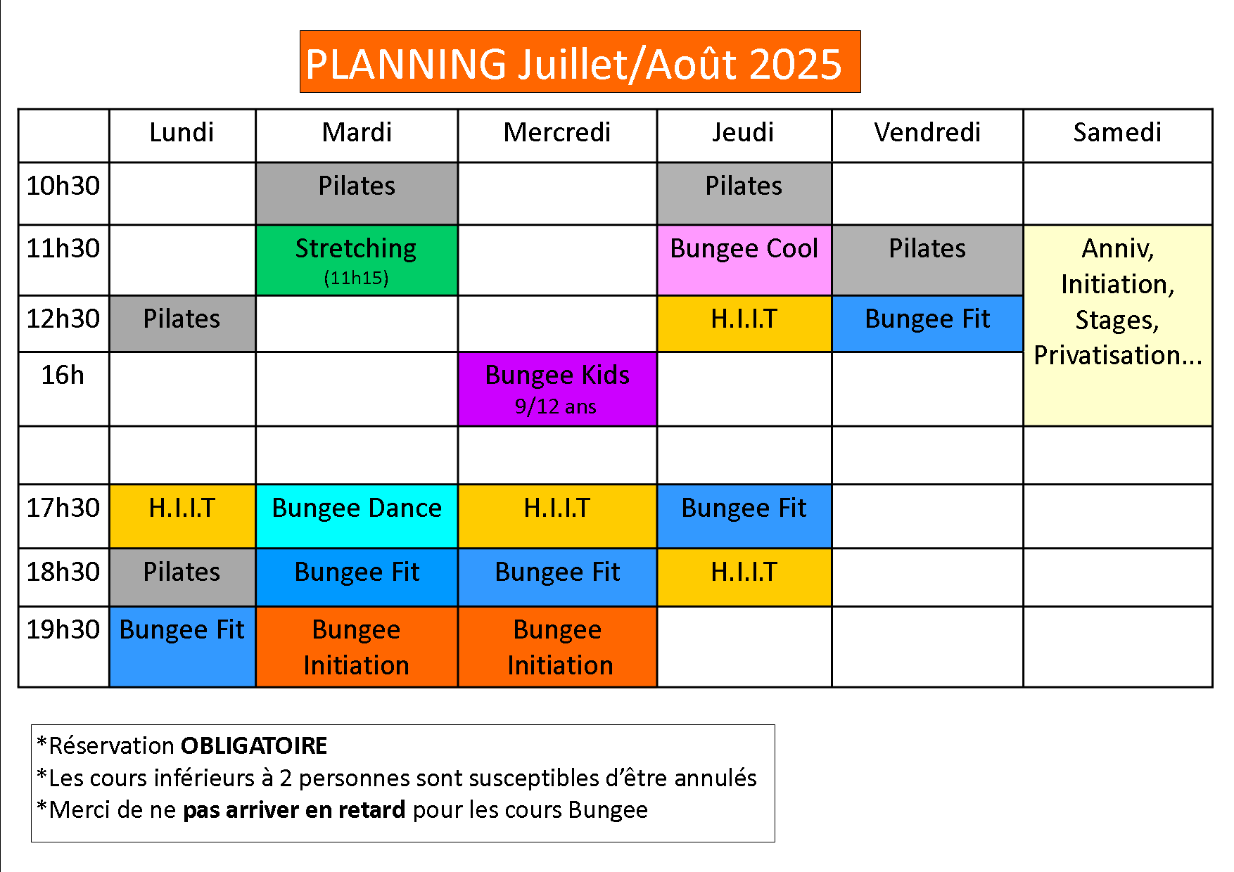 Planning été 25 site